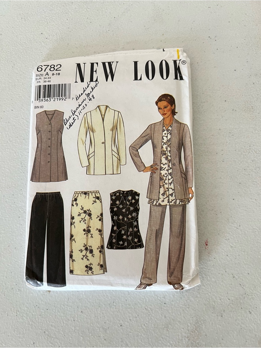 Vintage New Look 6782 Women’s Wardrobe Sewing Pattern Size 8-18